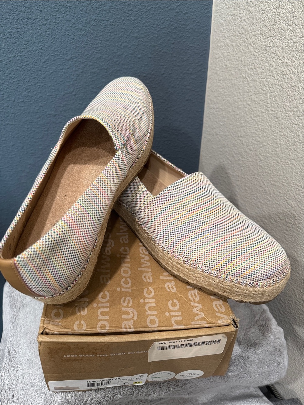 Dr. Scholl's Pastel Multi Woven Espadrille Slip-On Flats